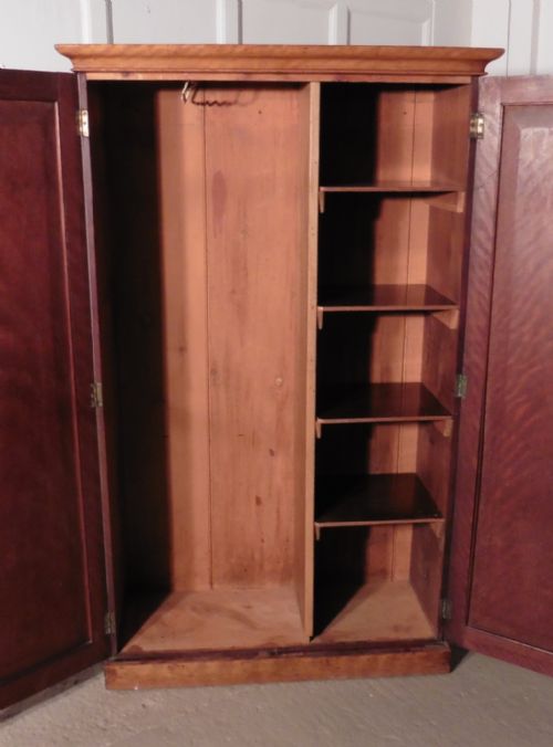 fig 1. A Small Victorian Satin Birch Wardrobe Compactum