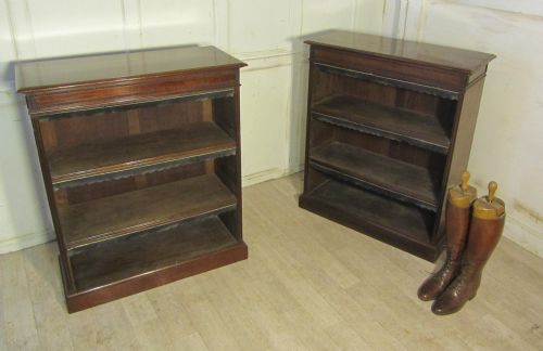 A Superb Pair of Chippendale Style Mahogany Open Bookcases,