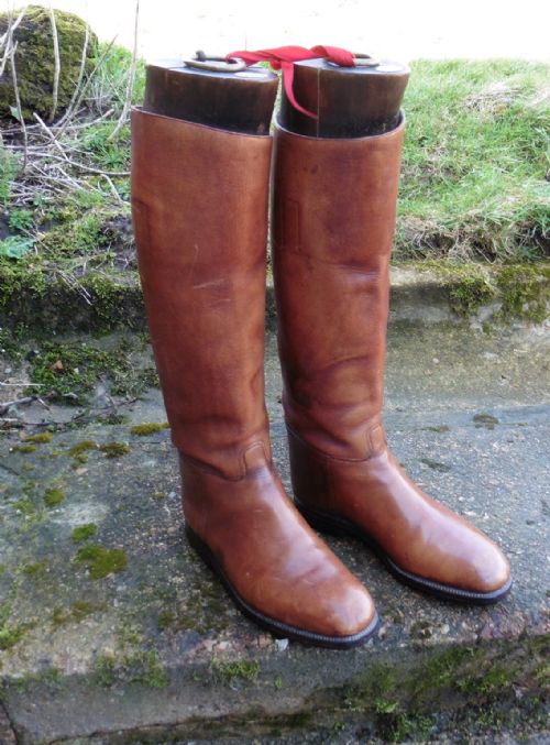 Pair of Gentleman’s Antique Leather Riding Boots with Trees