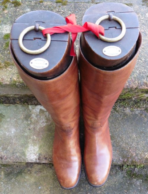 fig 1. Pair of Gentleman’s Antique Leather Riding Boots With Trees