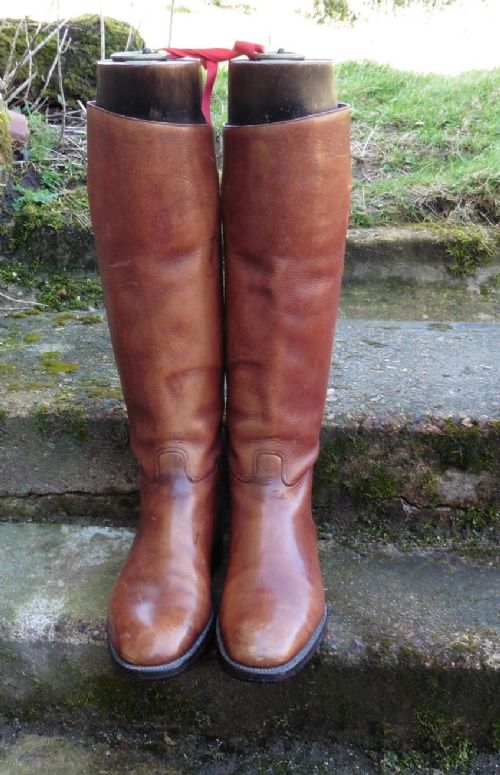 fig 2. Pair of Gentleman’s Antique Leather Riding Boots With Trees