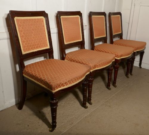 fig 1. Set of 4 Early Victorian Mahogany Dining Chairs