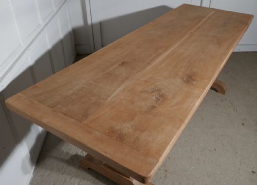 fig 3. 19th Century Arts and Crafts Bleached Oak Refectory Table  
