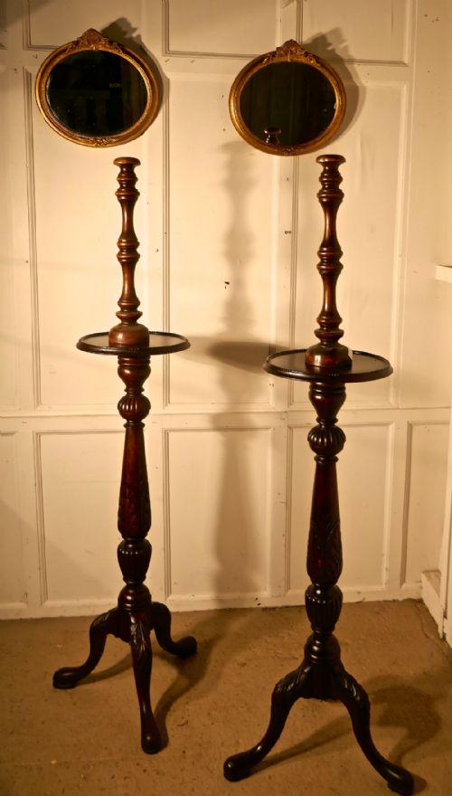 fig 1. Pair of Mahogany Torchere or Lamp Stands