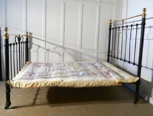 fig 2. Victorian Art Nouveau Brass and Iron Double Bed