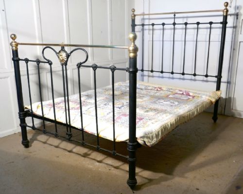 fig 4. Victorian Art Nouveau Brass and Iron Double Bed