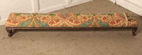 Arts and Crafts Long Upholstered Foot Stool