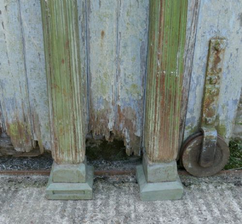 fig 1. A Pair of Antique Carved and Painted Corinthian Type Columns