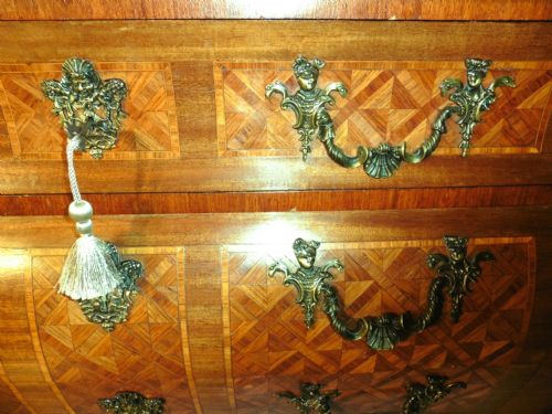 fig 1. Large French Louis XV Style Bombe Commode, Chest of Drawers