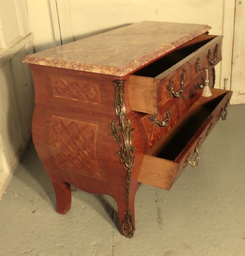 fig 4. Large French Louis XV Style Bombe Commode, Chest of Drawers
