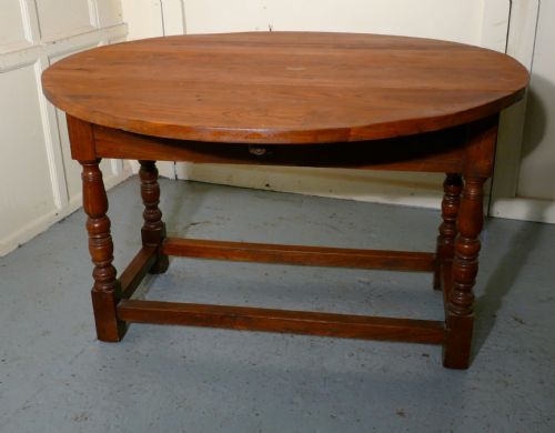 fig 4. French Country Elm Drop Leaf Table, Kitchen Dining Table