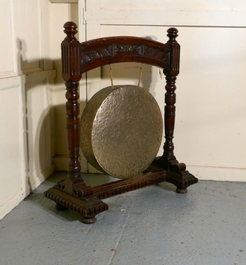 fig 2. A Large Gothic Carved Oak and Brass Dinner Gong