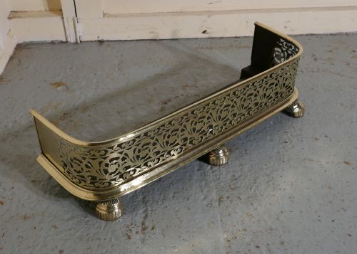 fig 2. Fine Quality Victorian Arts and Crafts Pierced Brass Fender
