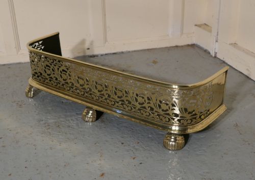 fig 3. Fine Quality Victorian Arts and Crafts Pierced Brass Fender