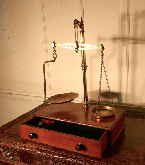 fig 1. Superb set of Brass Sweetie Balance Scales by Avery