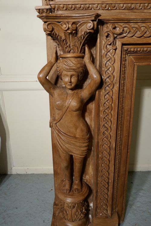 fig 4. Large 19th Century Adams Style Carved Fire Place