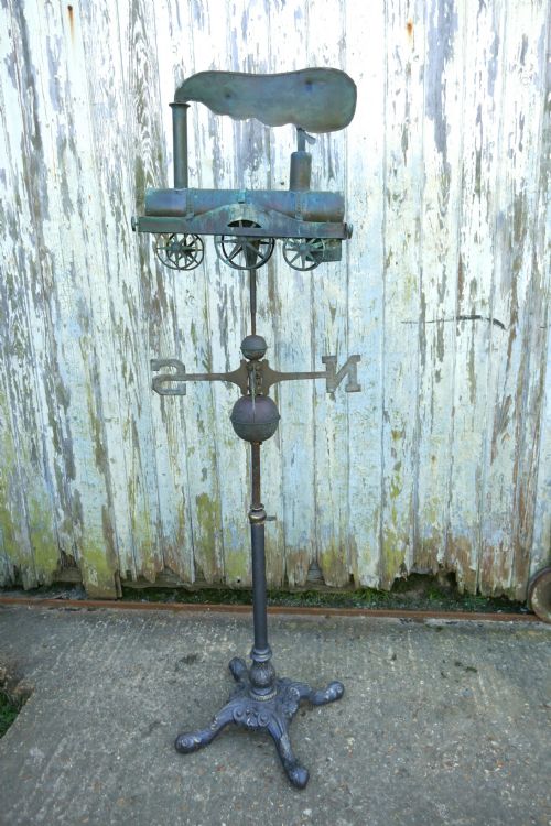19th C Cornish Copper Folk Art Steam Train, Locomotive Weathervane