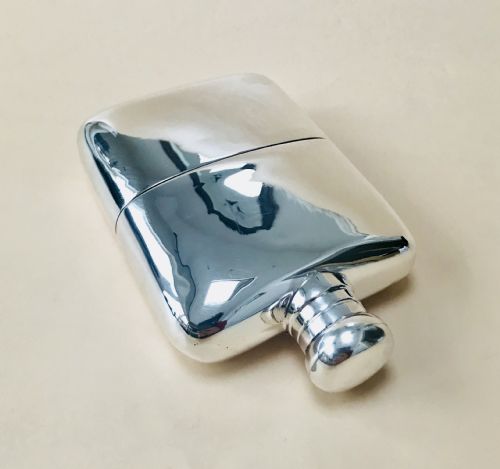 A Solid Silver Hall Marked Hip Flask and Cup 1891