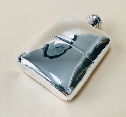 fig 1. A Solid Silver Hall Marked Hip Flask and Cup 1891