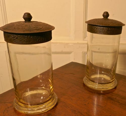 fig 3. Set of 5 19th Century Rountree’s Sweet Gums Jars with Chocolate Box