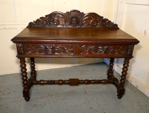 Superbly Carved Green Man Oak Hall Table