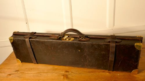 fig 3. 19th Century Thomas Osborn Leather Shot Gun Case, with cleaning Rods
