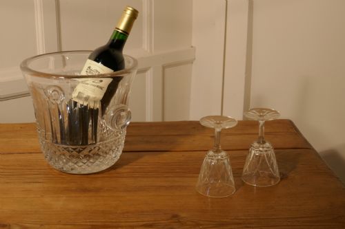 fig 4. St Louis Crystal Tommy Ice Bucket, Hand Cut French Crystal Wine Cooler
