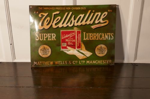 fig 2. Wellsaline Motor Oil Enamel Advertising Sign