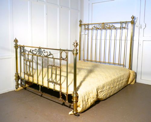 Spectacular French Art Nouveau Brass Kingsize Bed
