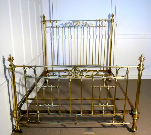 fig 1. Spectacular French Art Nouveau Brass Kingsize Bed