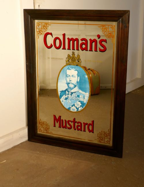 A Rare George V Colemans Mustard Advertising Mirror, Shop Display