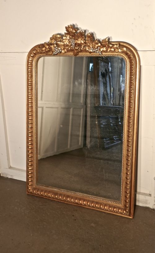 fig 3. Large French 19th Century Louis Philippe Wall Mirror Decorated with Vines