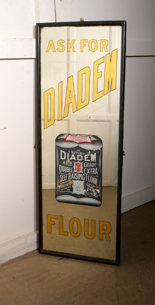 Tall Art Deco Advertising Mirror, Diadem Flour