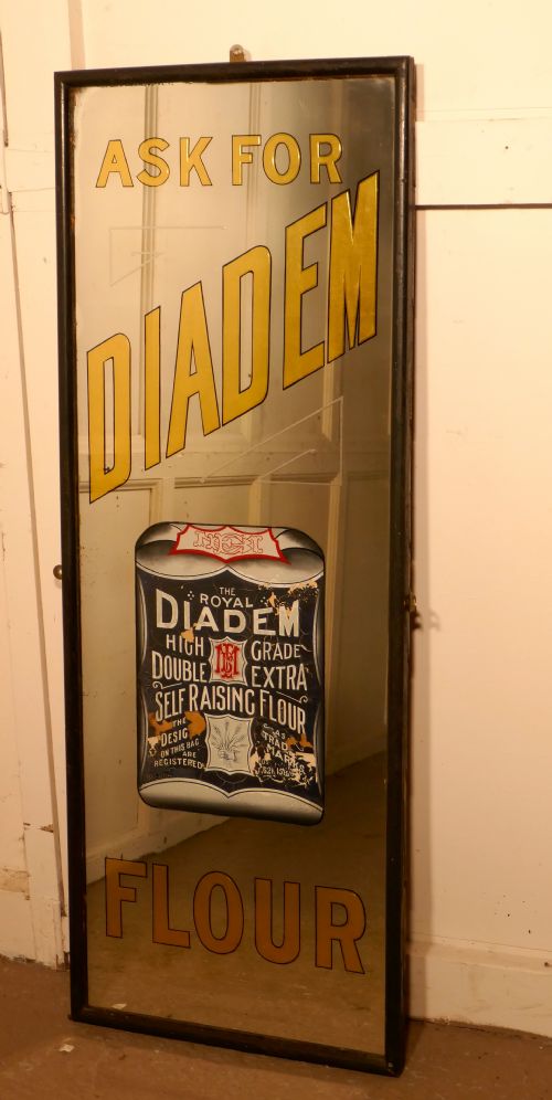 fig 3. Tall Art Deco Advertising Mirror, Diadem Flour