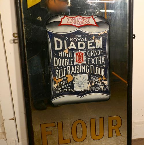 fig 4. Tall Art Deco Advertising Mirror, Diadem Flour