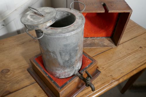 fig 2. 19th Century Wooden Thermos Field Kitchen Food Warmer, 