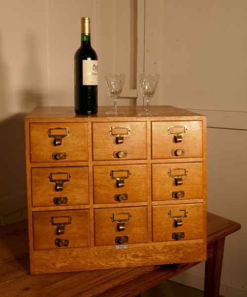 fig 2. Art Deco Golden Oak Sloping Card Index Filing Cabinet by Libraco