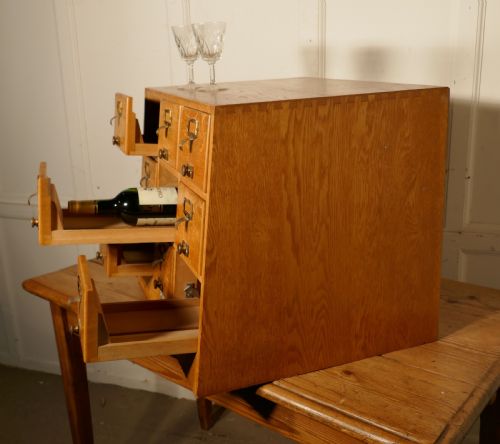 fig 3. Art Deco Golden Oak Sloping Card Index Filing Cabinet by Libraco