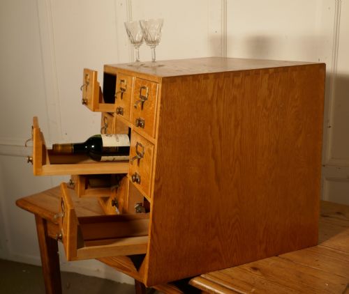 fig 4. Art Deco Golden Oak Sloping Card Index Filing Cabinet by Libraco