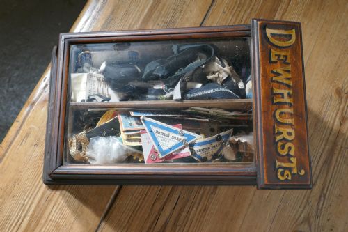 fig 1. Edwardian Dewhurst’s Sylko Counter Top Cotton Reel Display Case Cabinet 
