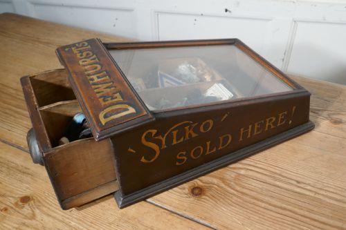 fig 3. Edwardian Dewhurst’s Sylko Counter Top Cotton Reel Display Case Cabinet 