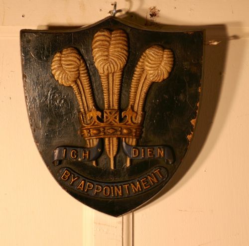19th Century Hrh Edward Vii, Prince of Wales Feathers Royal Warrant Plaque