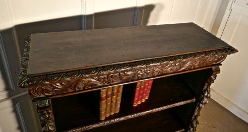 fig 4. Victorian Green Man Gothic Open Bookcase.