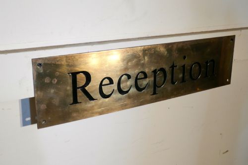Brass Art Deco Hotel Reception Sign
