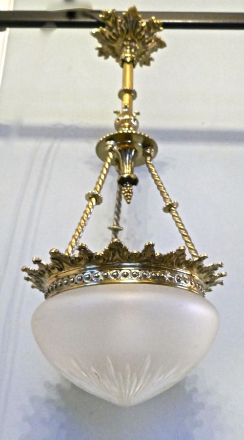 Beautiful Large Early 20th Century Empire Style Bowl Chandelier