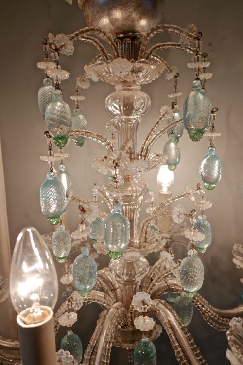 fig 4. A Charming Italian Silvered Opaline Chandelier