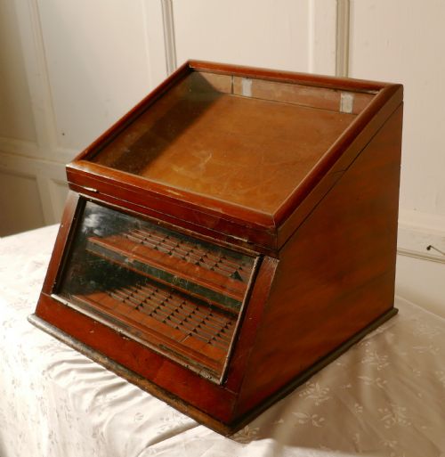Victorian Mahogany Haberdashery Counter Top Shop Display Cabinet