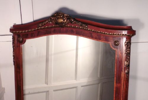 fig 1. Large 19th Century French Mahogany and Ormolu  Wall Mirror 