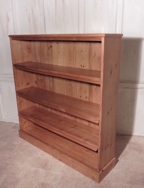 fig 1. Victorian Stripped Pine Open Bookcase.