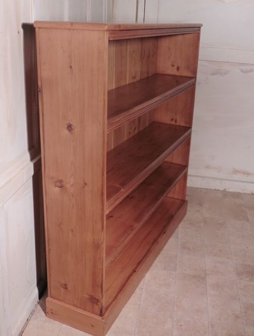 fig 3. Victorian Stripped Pine Open Bookcase.